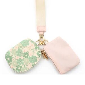 Floral and Pink Wristlet set
